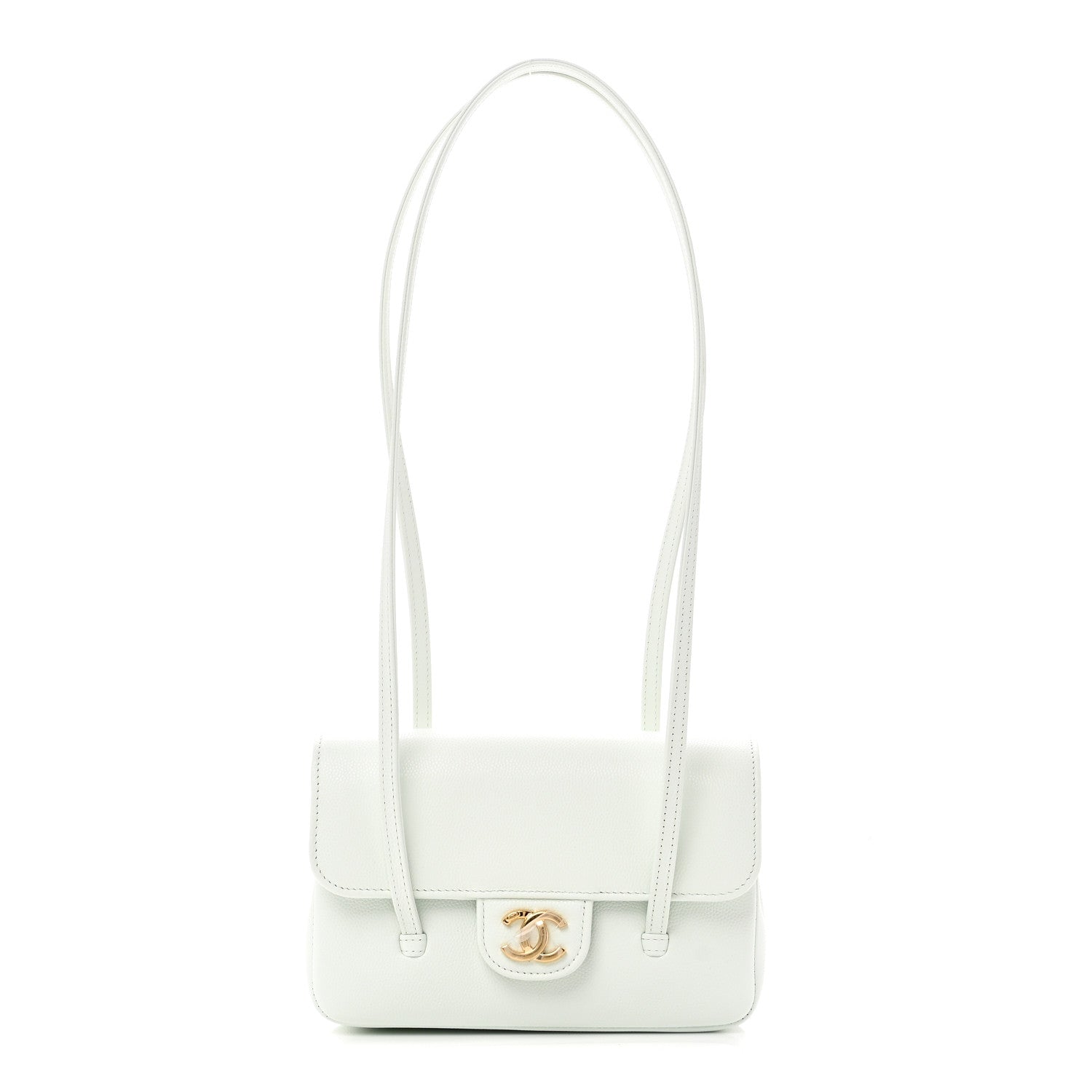 Chanel Shiny Caviar Mini Preppy Coco Shoulder Bag Light Blue 1 of 11
