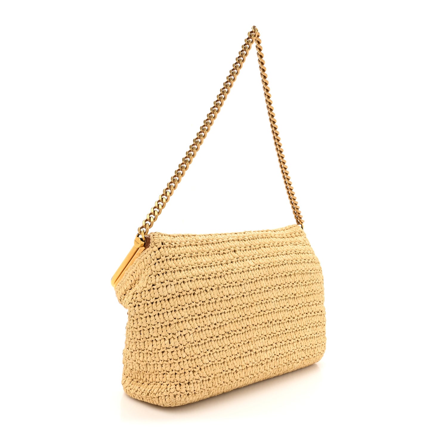Raffia Monogram Medium Sac Charnerie Naturale Brick