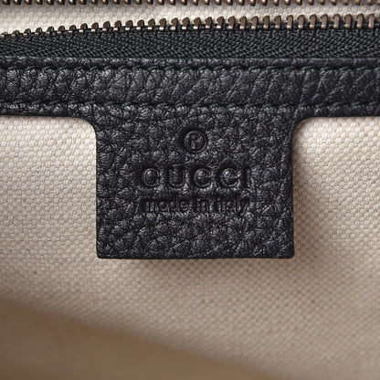 Gucci Calfskin Feline Medium GG Marmont Top Handle Bag Black 6 of 11