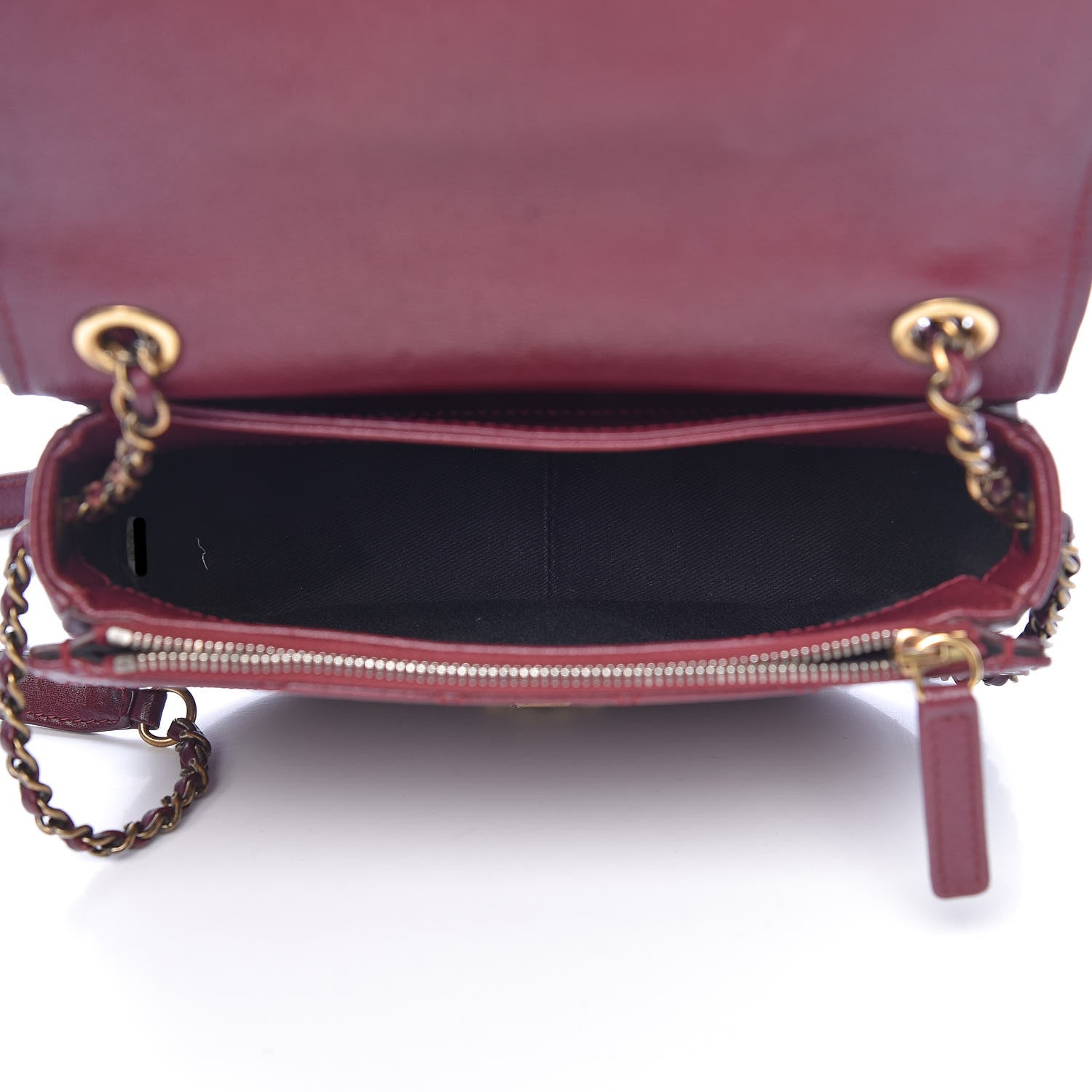 Chanel Shiny Calfskin Goatskin Quilted Small Coco Curve Messenger Flap Burgundy 5 of 22