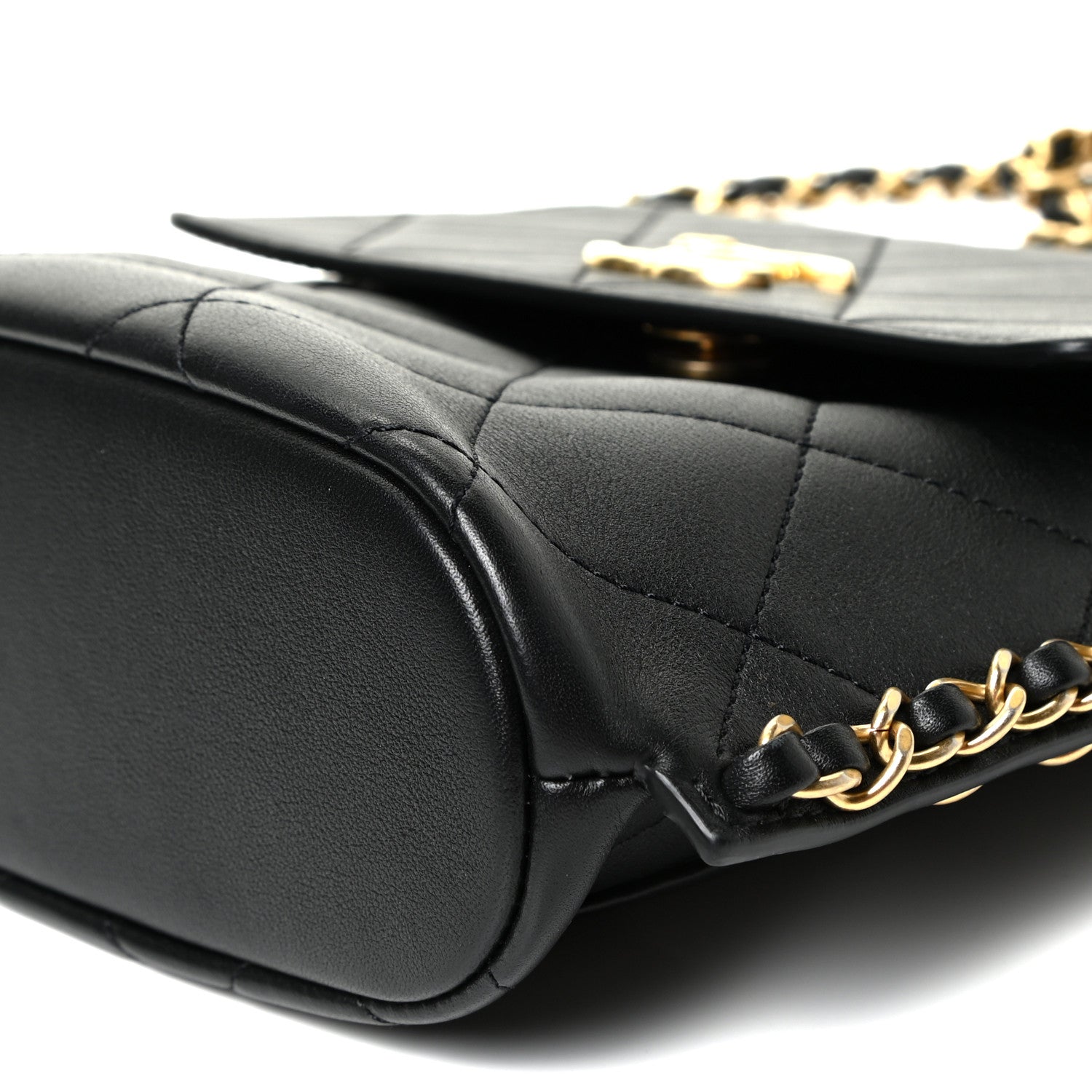 Chanel Calfskin Quilted Chain Small Hobo Bag Black 8 of 8