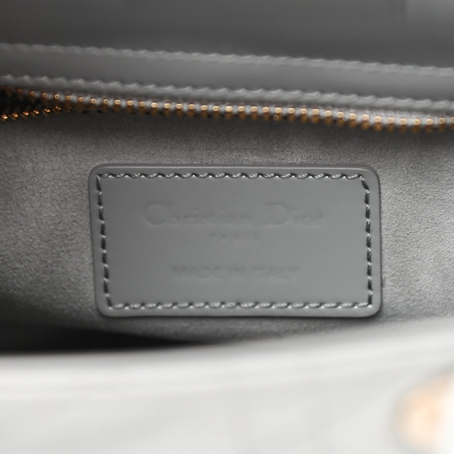Patent Cannage Small Lady Dior Grey