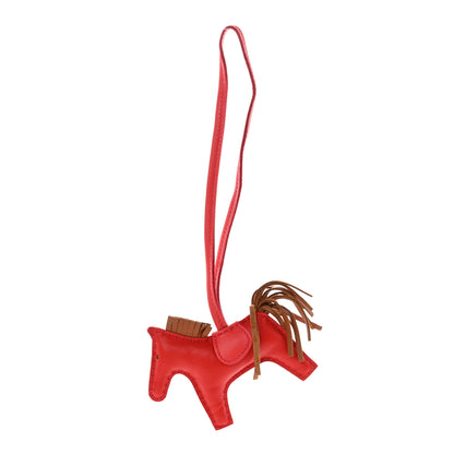 Hermes Milo Lambskin Grigri Rodeo Horse Bag Charm PM Rouge Indien Gold Bougainvillea 1 of 4