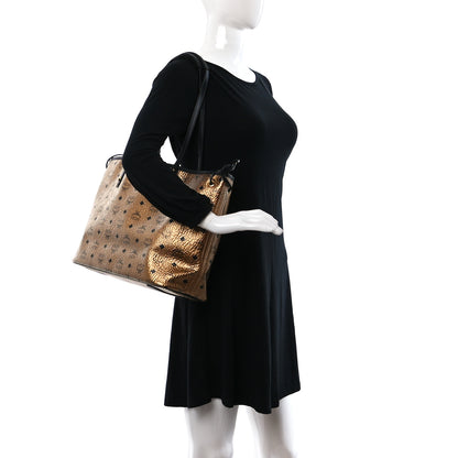 MCM Metallic Visetos Medium Shopper Tote Gold 2 of 8