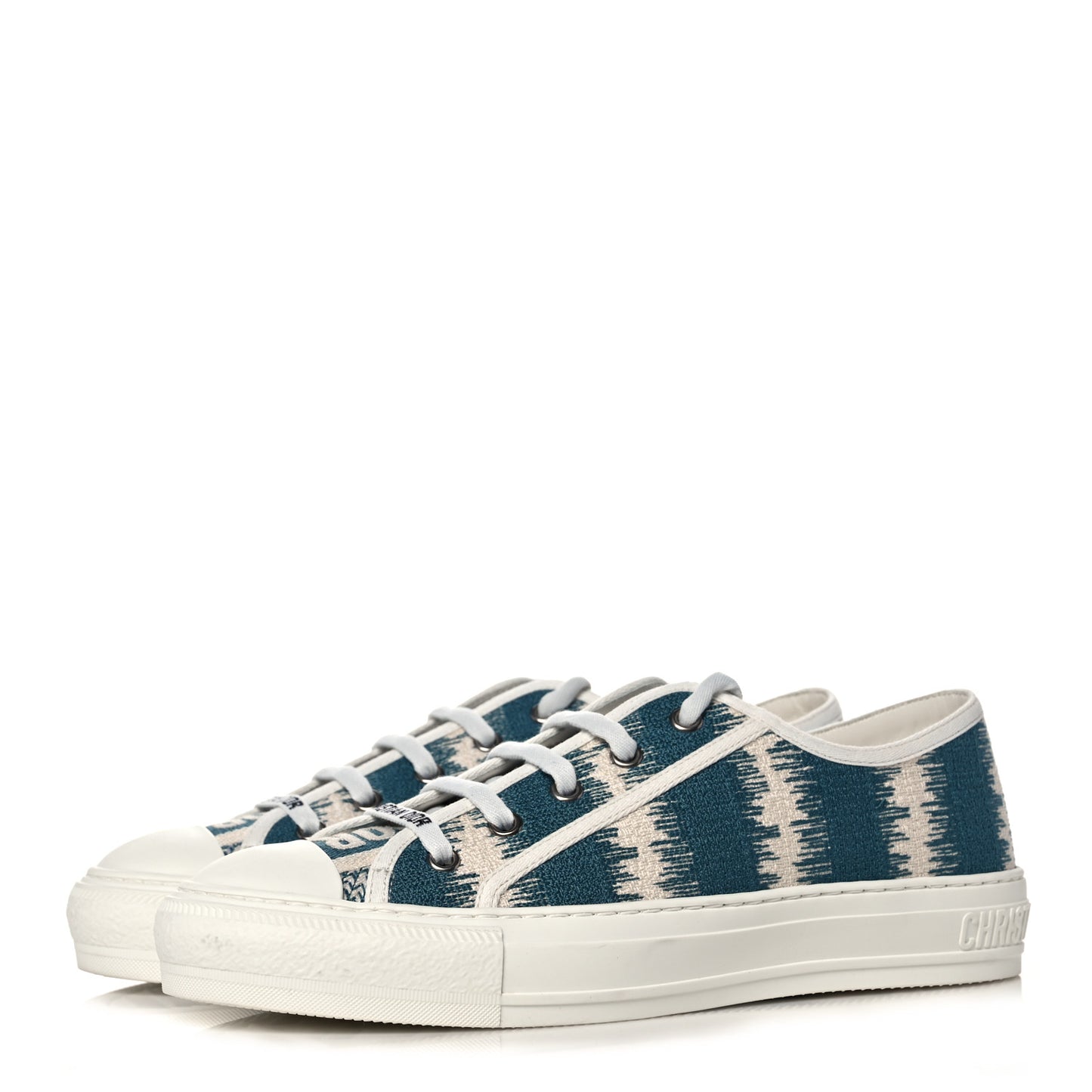 Cotton D-Stripes Walk'N'Dior Low Top Sneakers 39 Deep Ocean