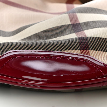 Burberry Patent Nova Check Julia Crossbody Bag Red 10 of 11