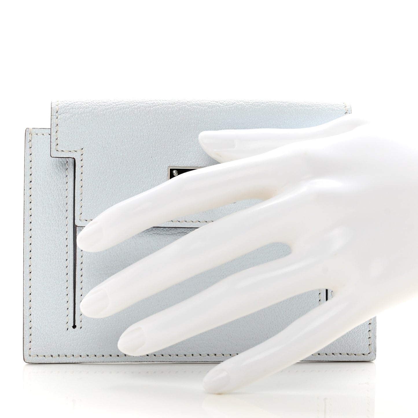 Chevre Mysore Kelly Pocket Compact Wallet Bleu Brume
