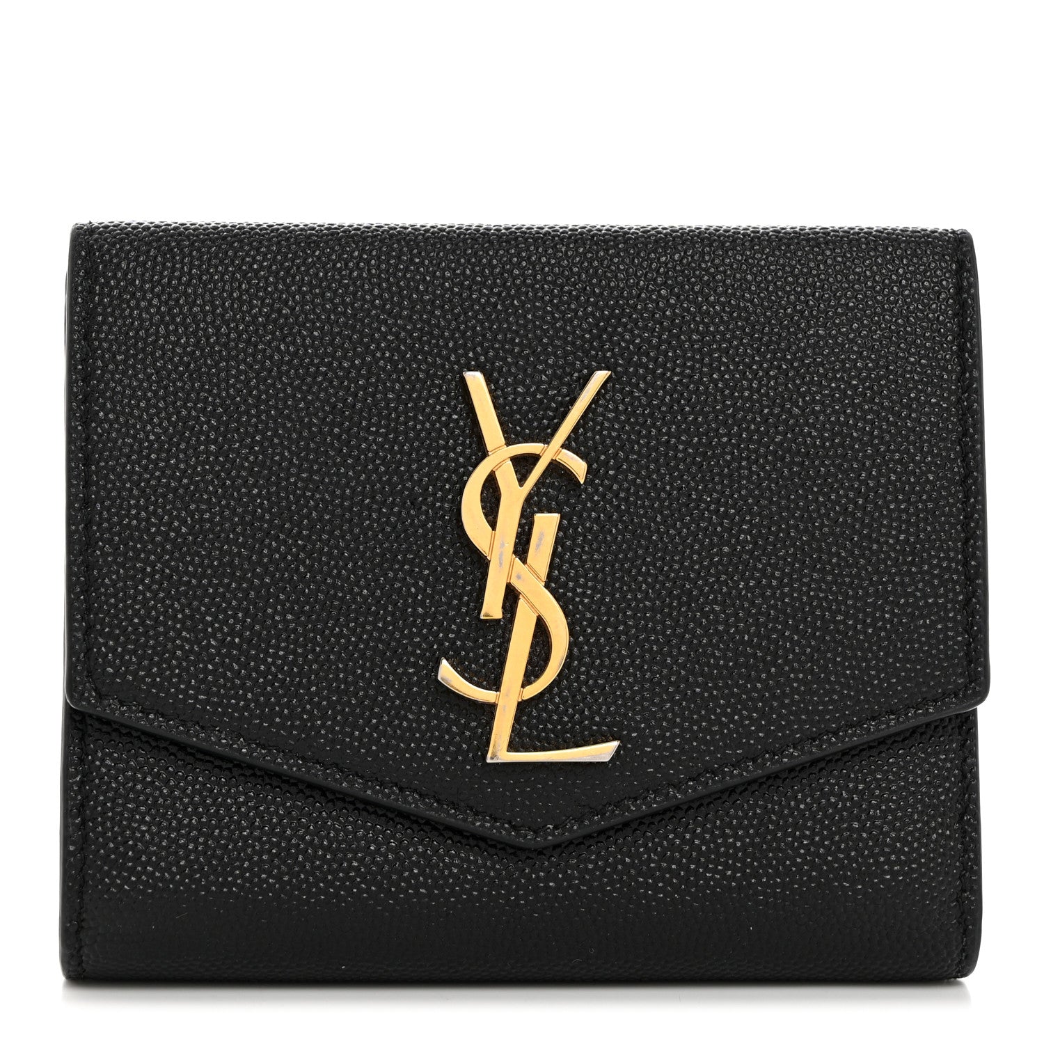 Saint Laurent Grain De Poudre Monogram Bi-Fold Wallet Black 1 of 8