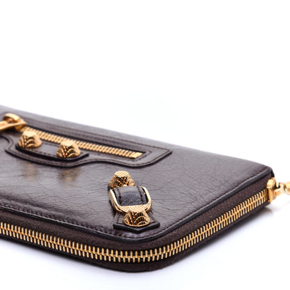 Balenciaga Agneau Giant 12 Gold Hardware Compagnon Wallet Black 7 of 12
