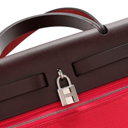 Hermes Military Toile Vache Hunter Tri-Color Herbag Zip Retourne 31 PM Rouge H Rouge Sellier Rose Mexico 13 of 14