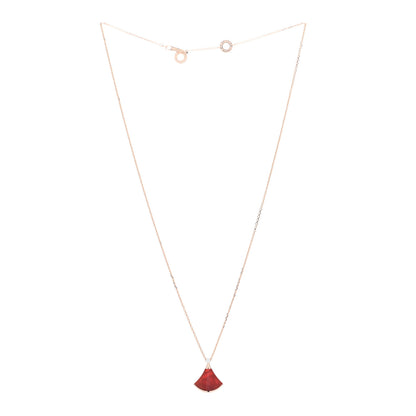 Bulgari 18K Rose Gold Diamond Carnelian Divas' Dream Pendant Necklace 2 of 5