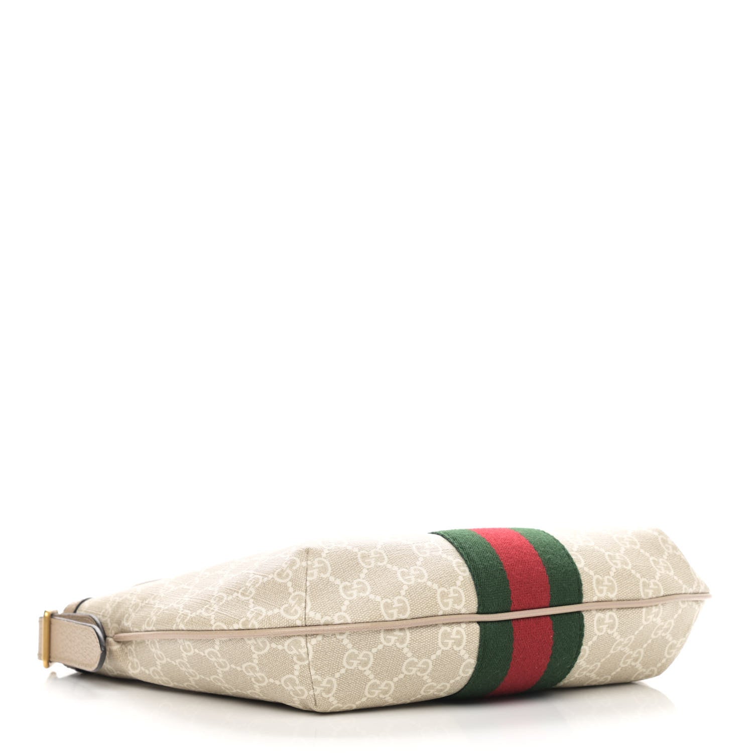 Gucci GG Supreme Monogram Textured Dollar Calfskin Web Small Ophidia Half Moon Hobo Beige Mystic White Oatmeal 4 of 11