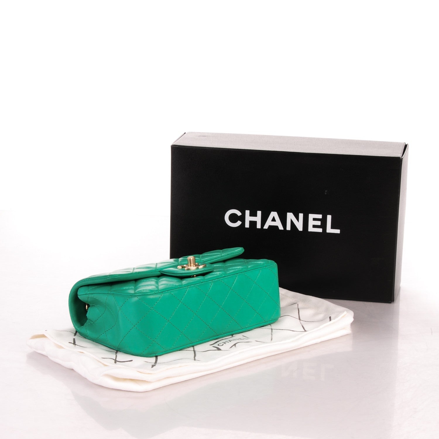 Chanel Lambskin Quilted Mini Rectangular Flap Green 4 of 7