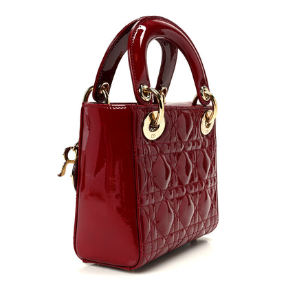 Christian Dior Patent Cannage Mini Lady Dior Red 2 of 9