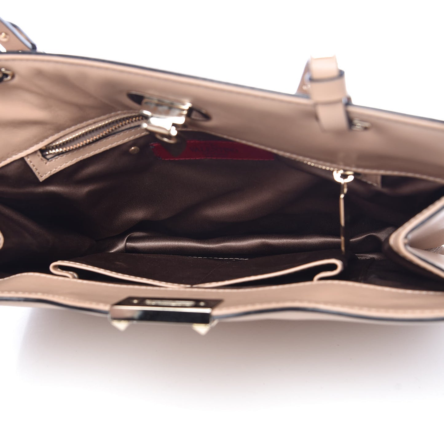 Vitello Rockstud Shoulder Satchel Poudre