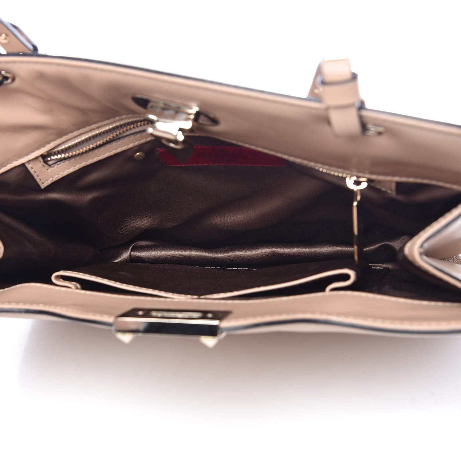 Valentino Garavani Vitello Rockstud Shoulder Satchel Poudre 5 of 12