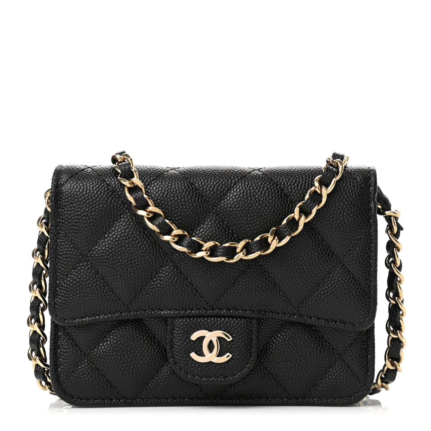 Caviar Quilted Mini Chain Bag Black