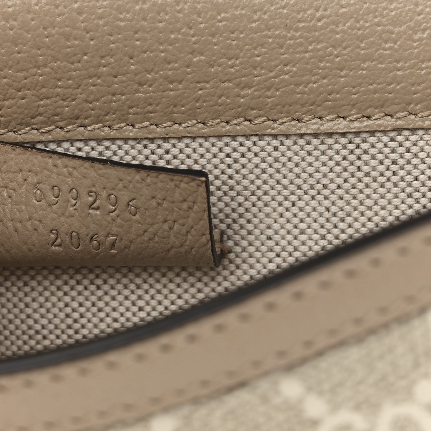 GG Supreme Monogram Textured Dollar Calfskin Mini Horsebit 1955 Shoulder Bag Beige Mystic White Oatmeal