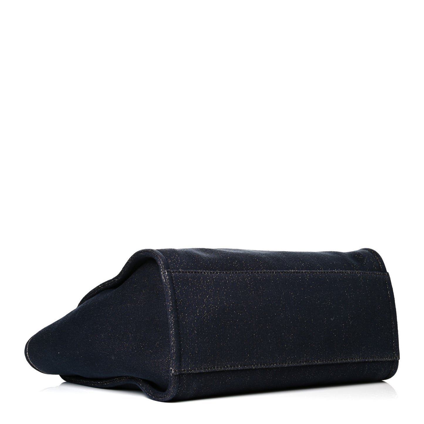 Lurex Canvas Medium Deauville Tote Navy Blue Gold