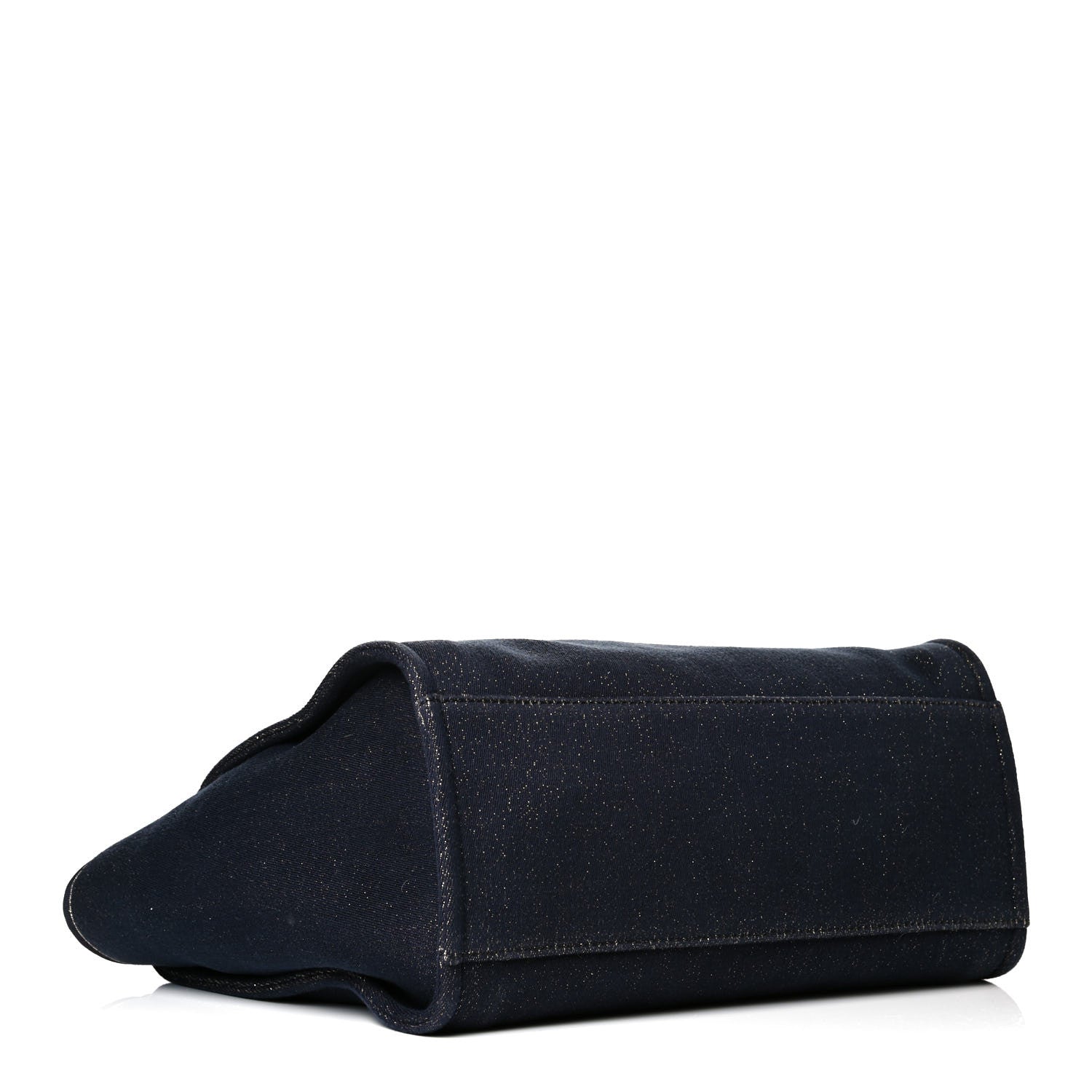 Chanel Lurex Canvas Medium Deauville Tote Navy Blue Gold 3 of 8