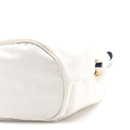 Prada Re-Nylon Triangle Mariner Small Bucket Bag White Baltico 9 of 9