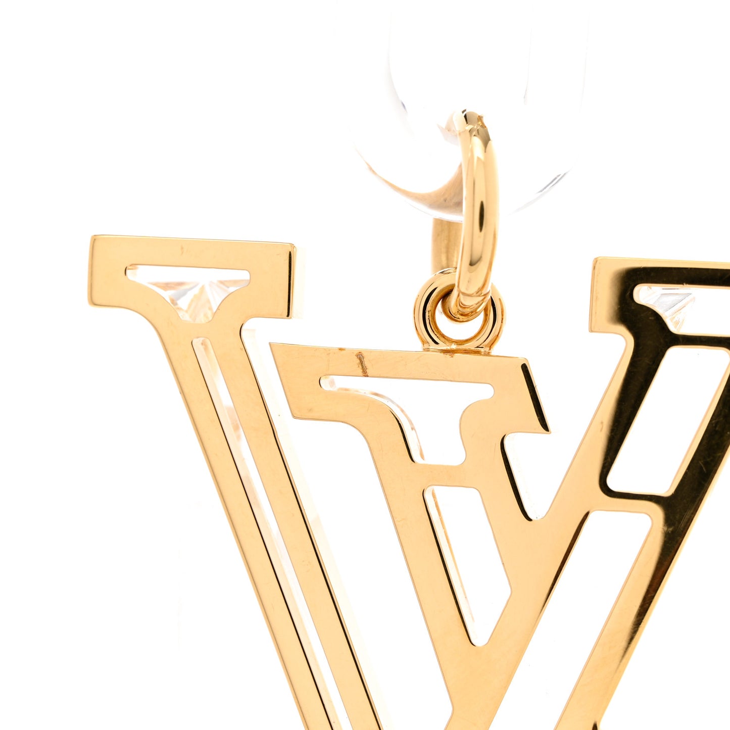 Plexiglass Prism LV Bag Charm Key Holder Gold
