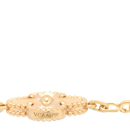 Van Cleef & Arpels 18K Yellow Gold Diamond 5 Motifs Guilloche Vintage Alhambra Bracelet 3 of 4