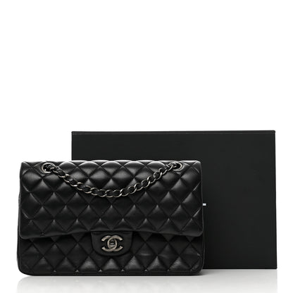 Chanel Lambskin Quilted Medium Double Flap Black 11 of 11