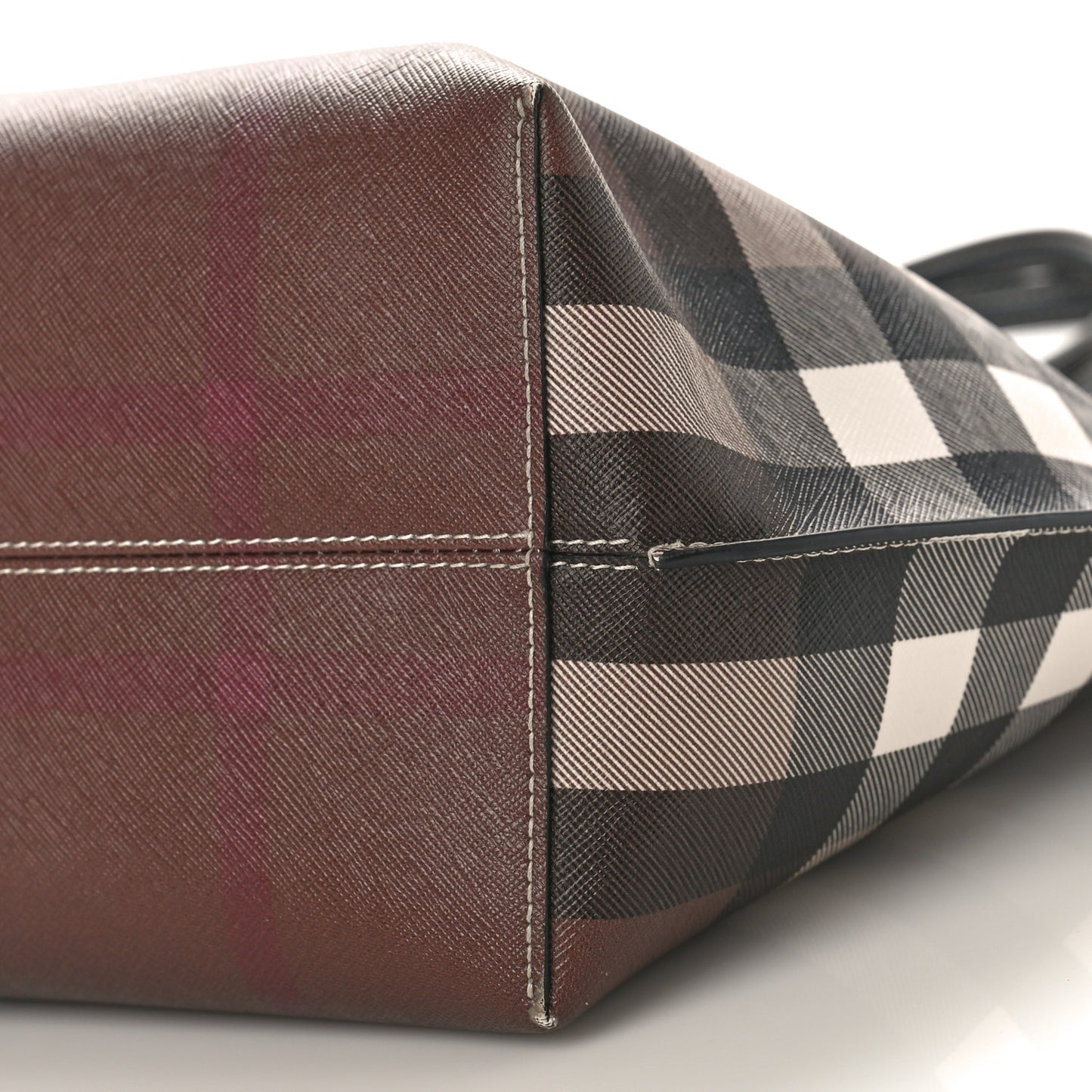 E-Canvas Check Medium Soft TB Tote Dark Birch Brown