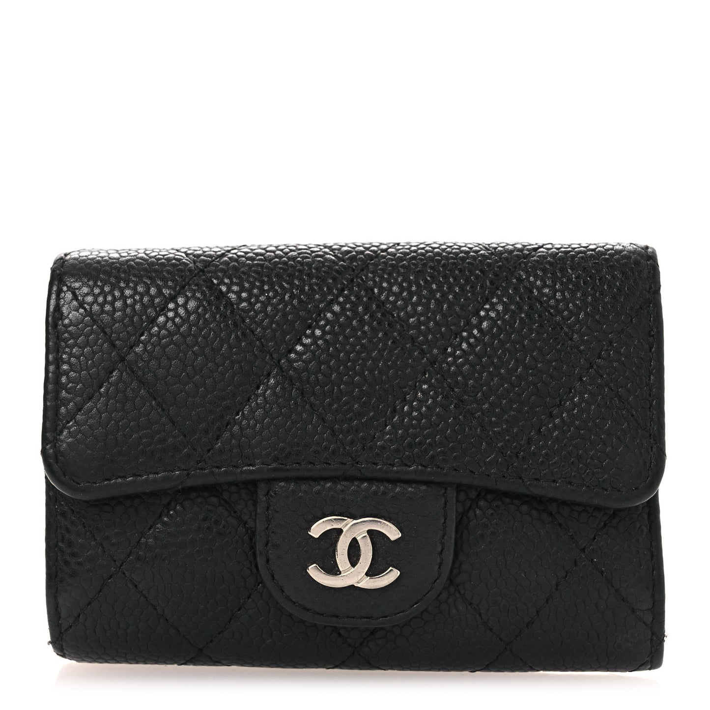 Caviar Quilted Classic 4 Key Holder Wallet Black