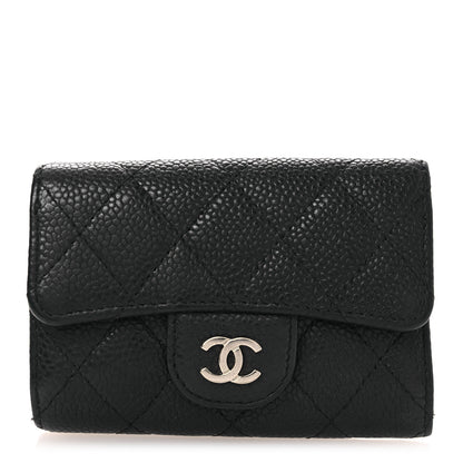 Chanel Caviar Quilted Classic 4 Key Holder Wallet Black 1 of 12