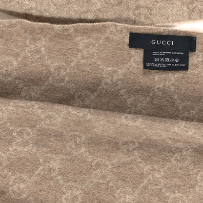 Gucci Cashmere Rabbit Fur Monogram Fringe Scarf Beige 3 of 3