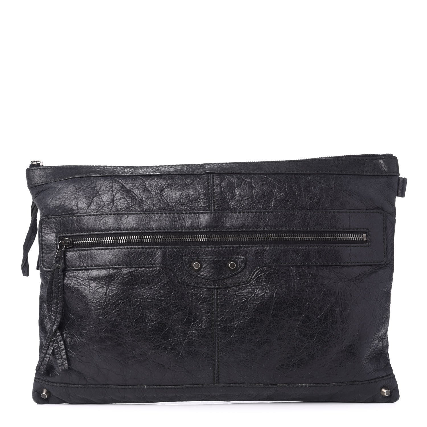 Balenciaga Agneau Classic Hardware Large Zip Pouch Black 1 of 7