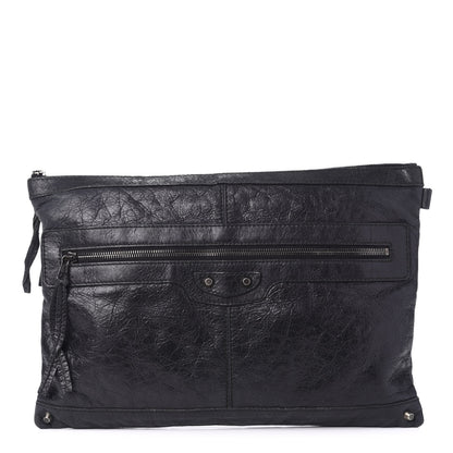 Balenciaga Agneau Classic Hardware Large Zip Pouch Black 1 of 7