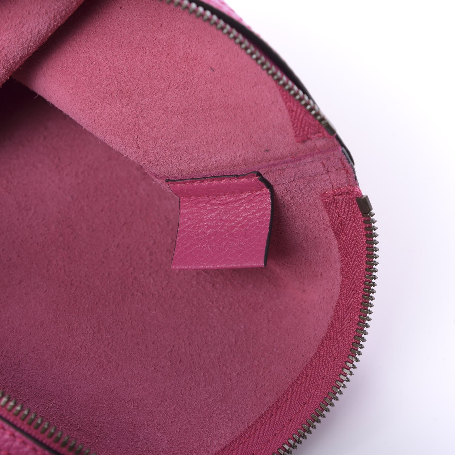 Gucci Pebbled Calfskin Medium Logo Portfolio Clutch Box Pink Green 10 of 11