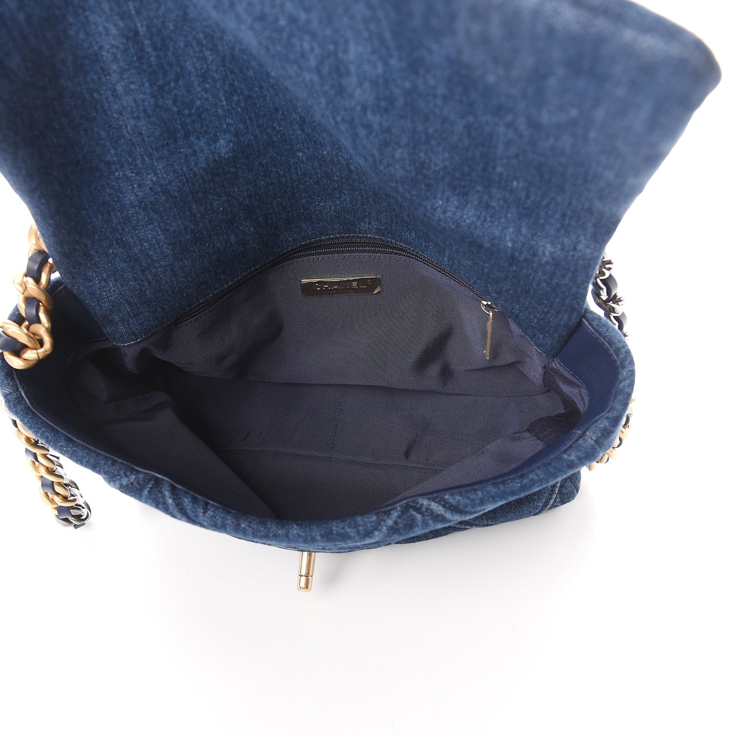 Chanel Denim Quilted Large 19 Flap Blue 4 of 9