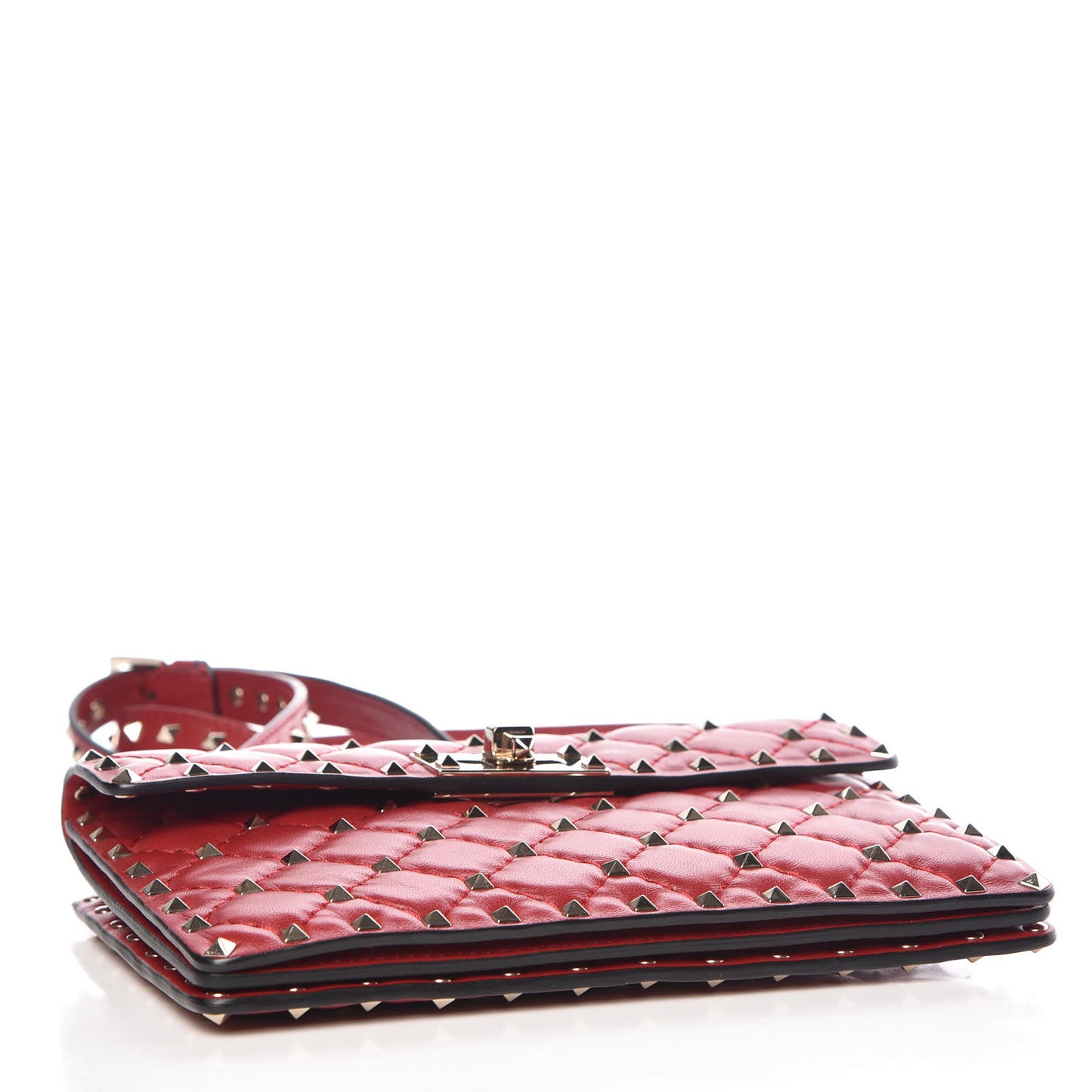 Nappa Rockstud Spike Crossbody Bag Rosso Valentino