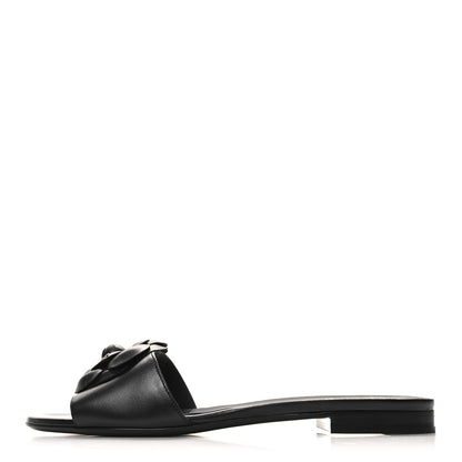Chanel Lambskin Camellia CC Slides 40 Black 1 of 8