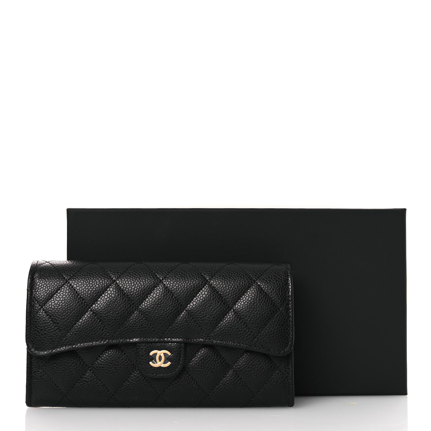 Chanel Caviar Quilted Large Gusset Flap Wallet Black 11 of 11