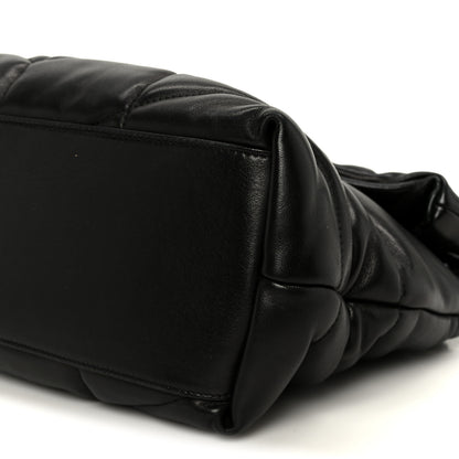 Saint Laurent Lambskin Quilted Monogram Monochrome Medium Loulou Puffer Chain Satchel Black 11 of 11