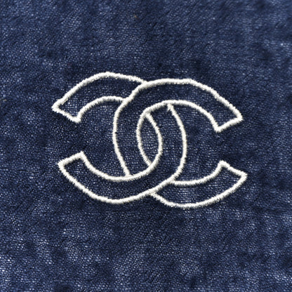 Chanel Cashmere CC Scarf Navy White 2 of 3
