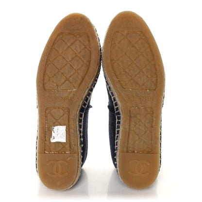 Chanel Denim Toile CC Espadrilles 35 Navy Black 5 of 10