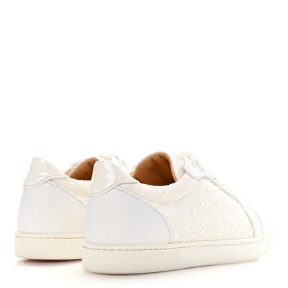 Christian Louboutin Calfskin Embroidered Womens Vieira Flat Sneakers 39.5 White 5 of 9