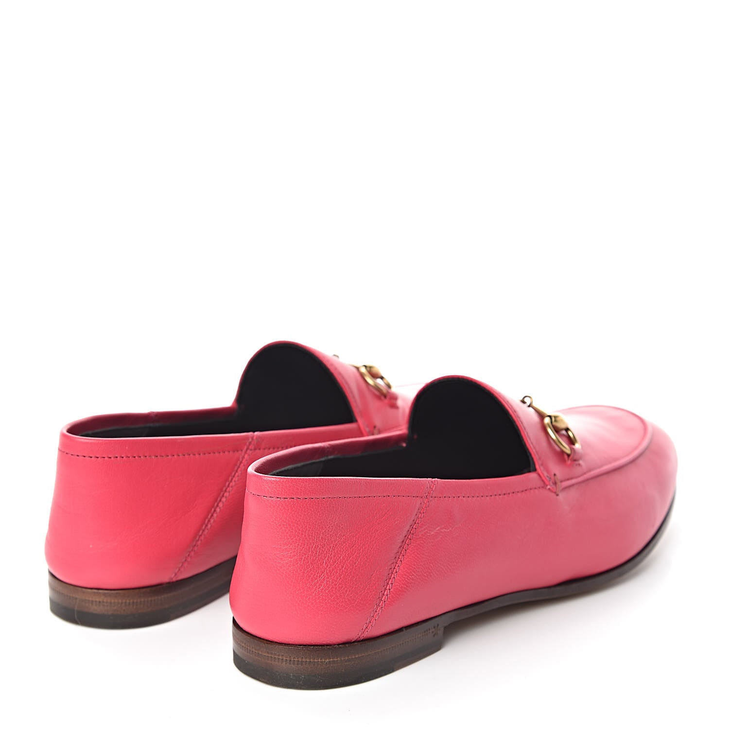 Gucci Lambskin Womens Brixton Horsebit Loafers 37 Hot Pink 4 of 9
