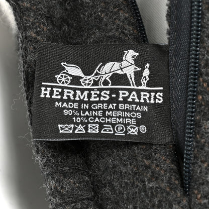 Hermes Wool Cashmere Avalon Pillow PM Ecru Gris Fonce 3 of 3