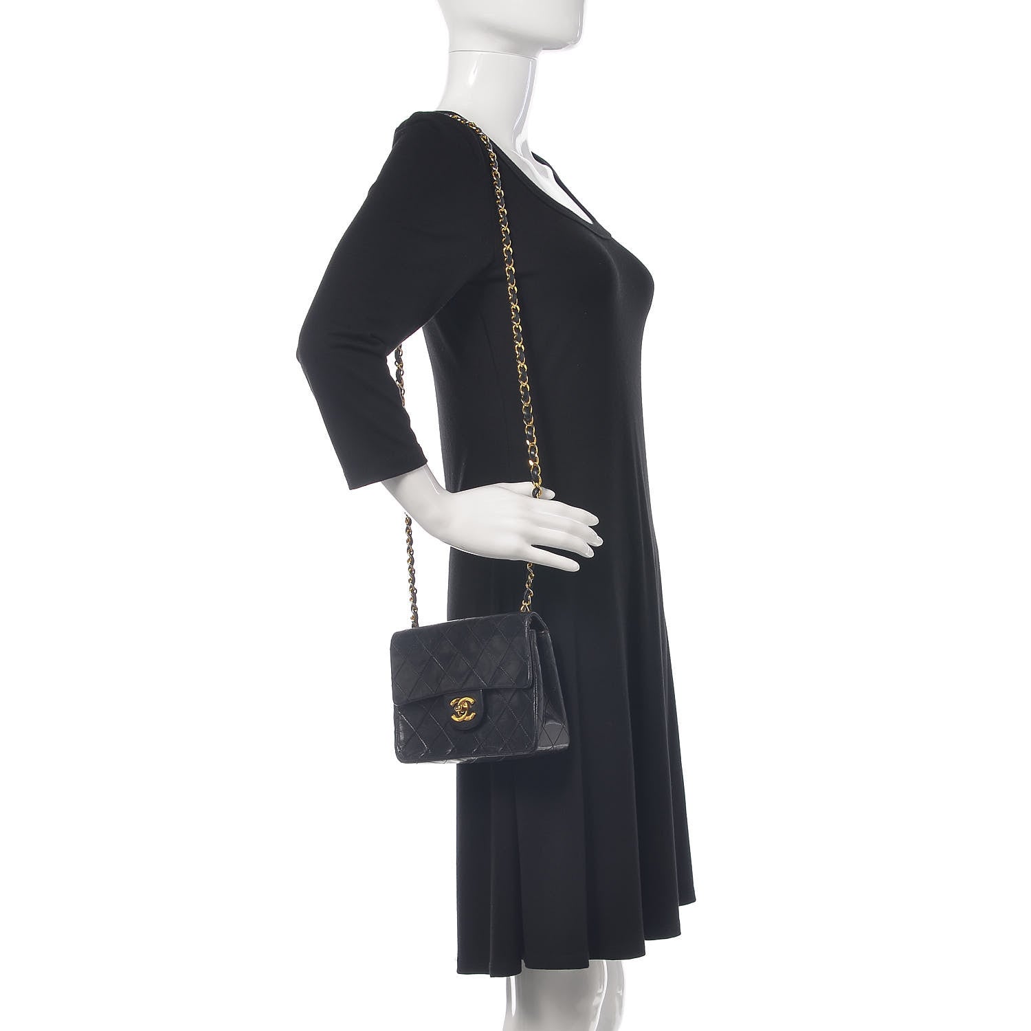 Chanel Lambskin Quilted Mini Square Flap Black 2 of 16