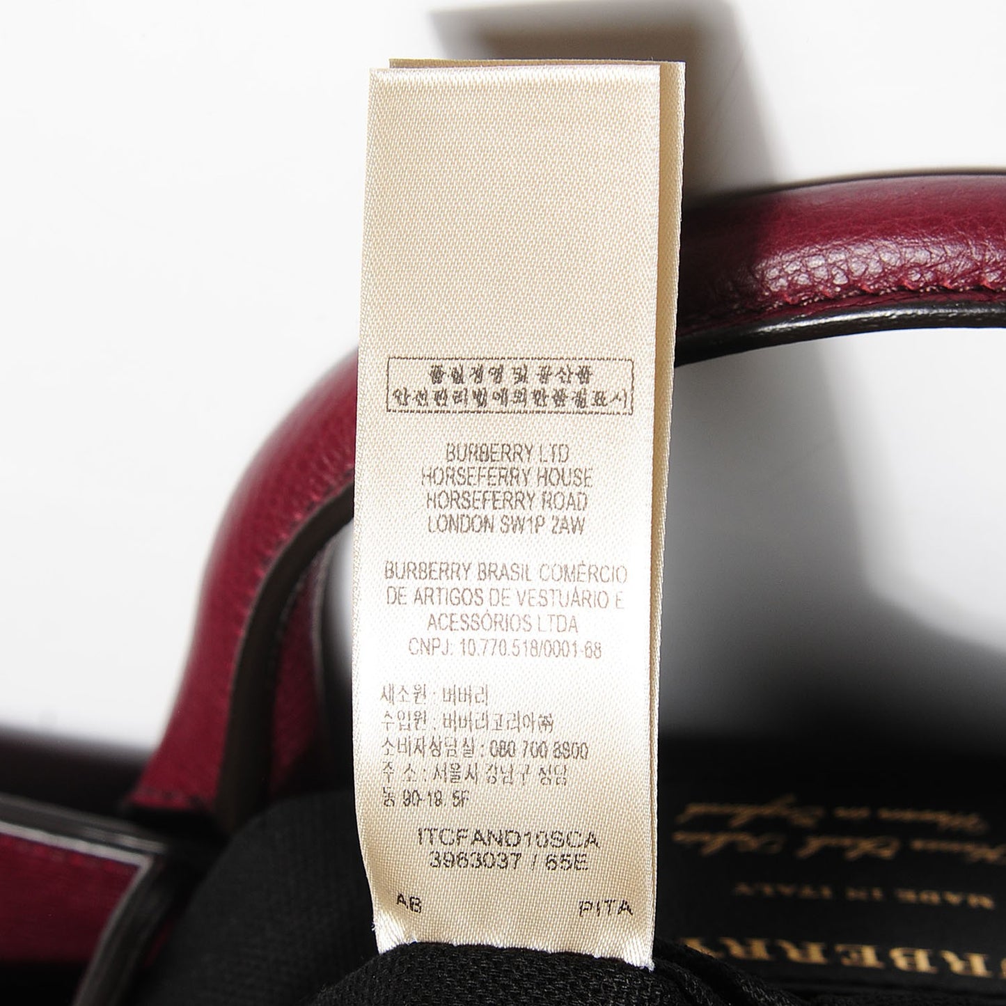 Grainy Leather House Check Medium Banner Tote Elderberry