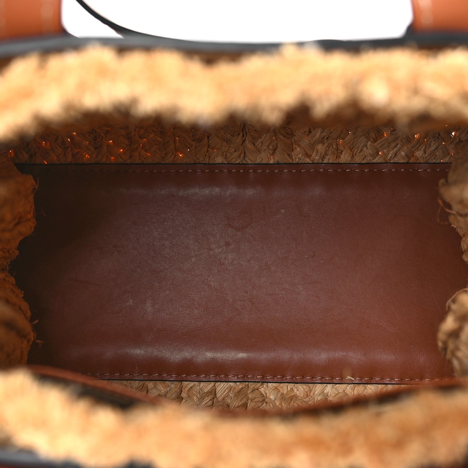 Loewe Raffia Calfskin Small Gate Tote Tan Naturel 5 of 9