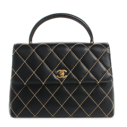 Chanel Leather Diamond Stitch Surpique Kelly Black 1 of 7