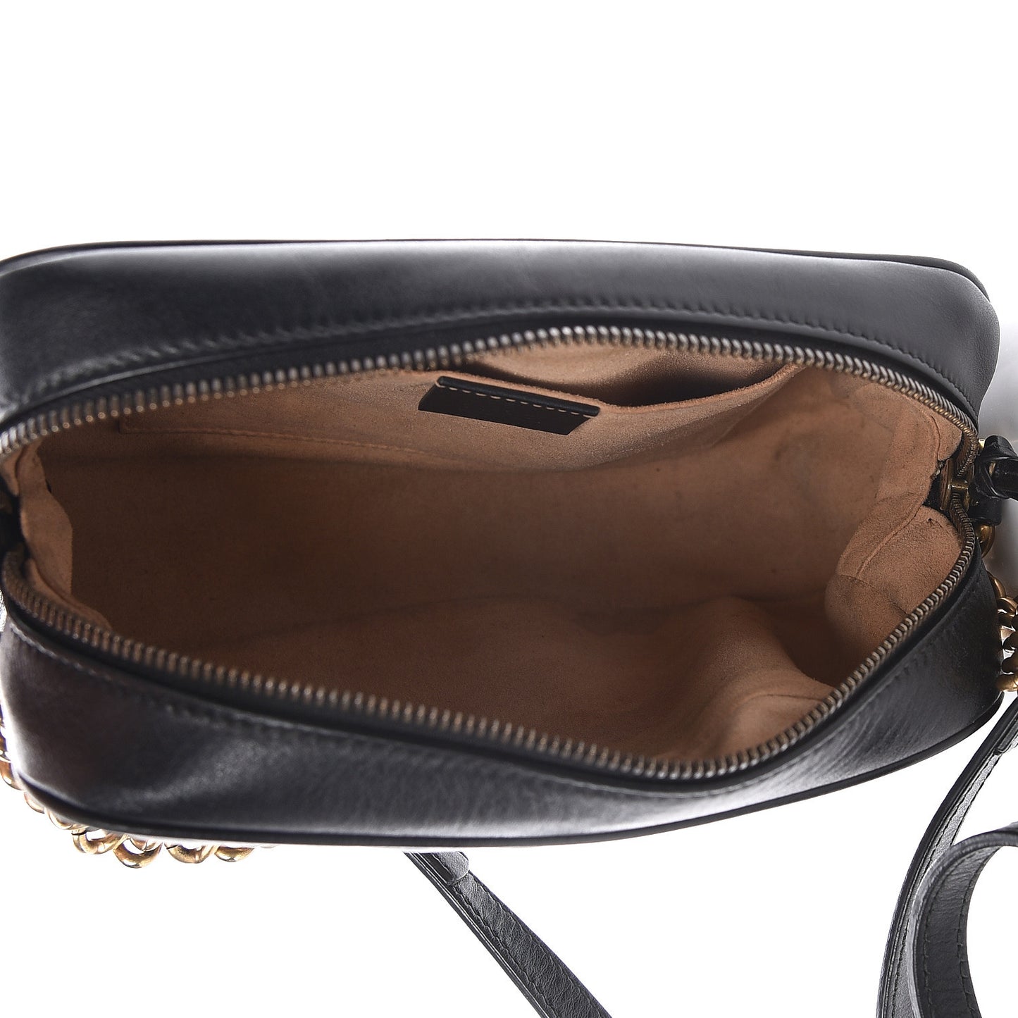 Calfskin Matelasse Small GG Marmont Chain Shoulder Bag Black